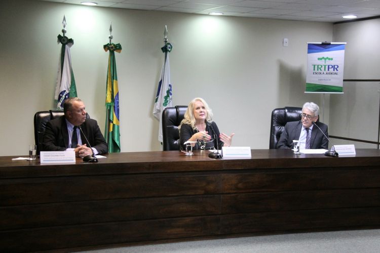 Foto: Desembargadores Cassio Colombo Filho, Nair Lunardelli Ramos e Eliázer Antonio Medeiros