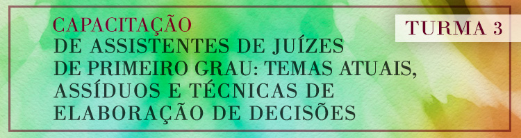 Capacitação de assistentes de juízes de primeiro grau: temas atuais, assíduos e técnicas de elaboração de decisões - Turma 3