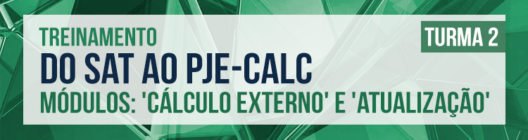 Treinamento "Do SAT ao PJe-CALC - Módulos: Cálculo Externo e Atualização" - Turma 2